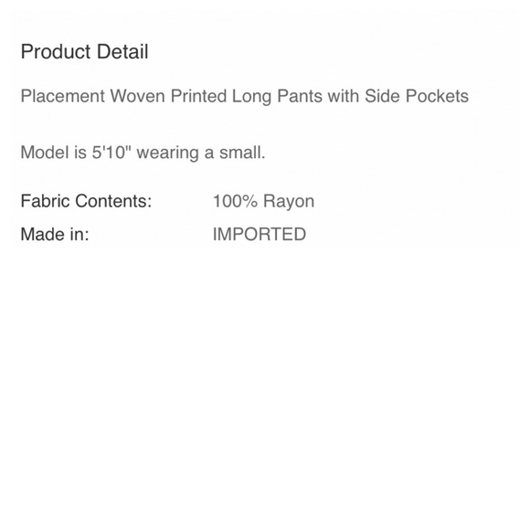 $12 start 201 LAST PAIR 🆑Placement Woven Printed Long Pants - Picture 3 of 3